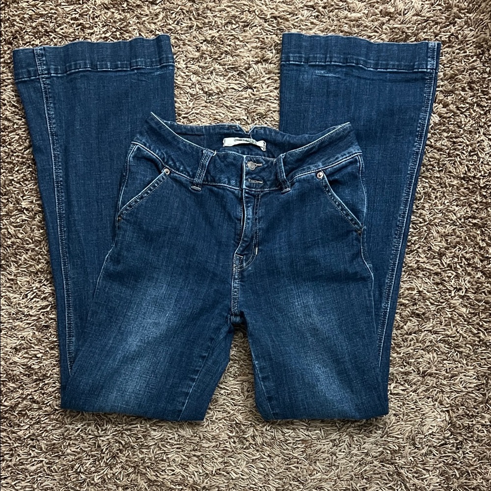 Rock & Roll Cowgirl Dark Blue Flare Jeans
